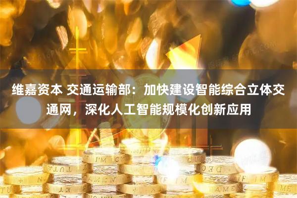 维嘉资本 交通运输部:加快建设智能综合立体交通网,深化人工智能规模化创新应用